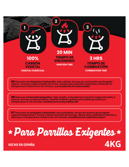 Briquetas de carbón vegetal - 4 kg